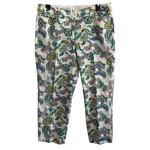 Talbots Womens Multicolored Paisley Print Perfect Skimmer Pants Size 4